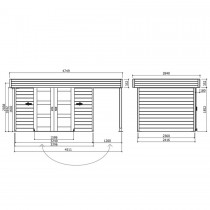 Abri de jardin en bois BALTIC Medium 2.16m²